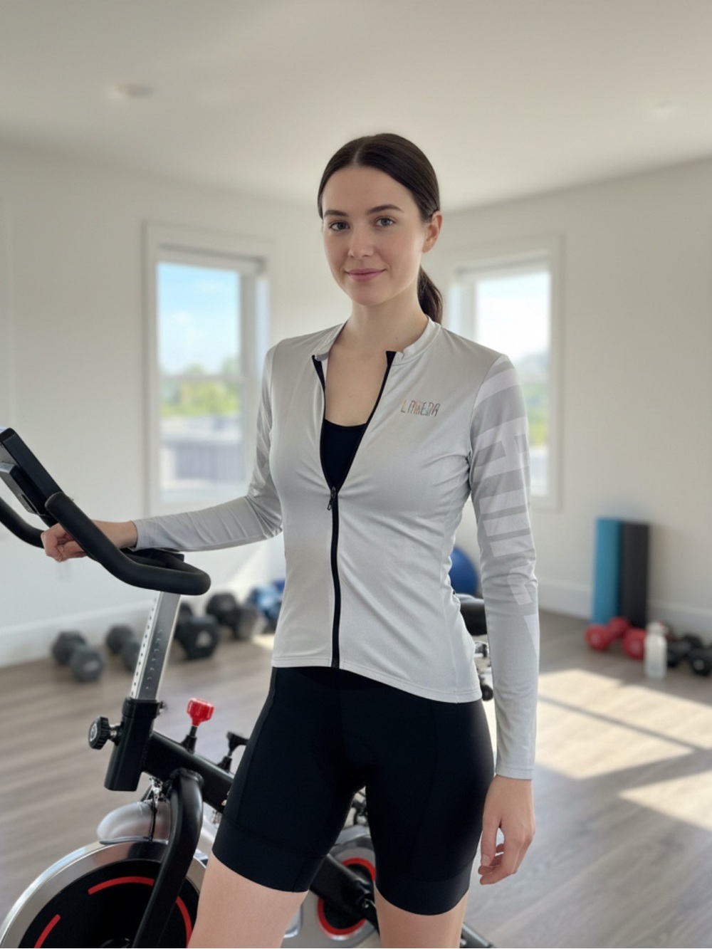 Ameda Light Gray/White Cycling Jersey